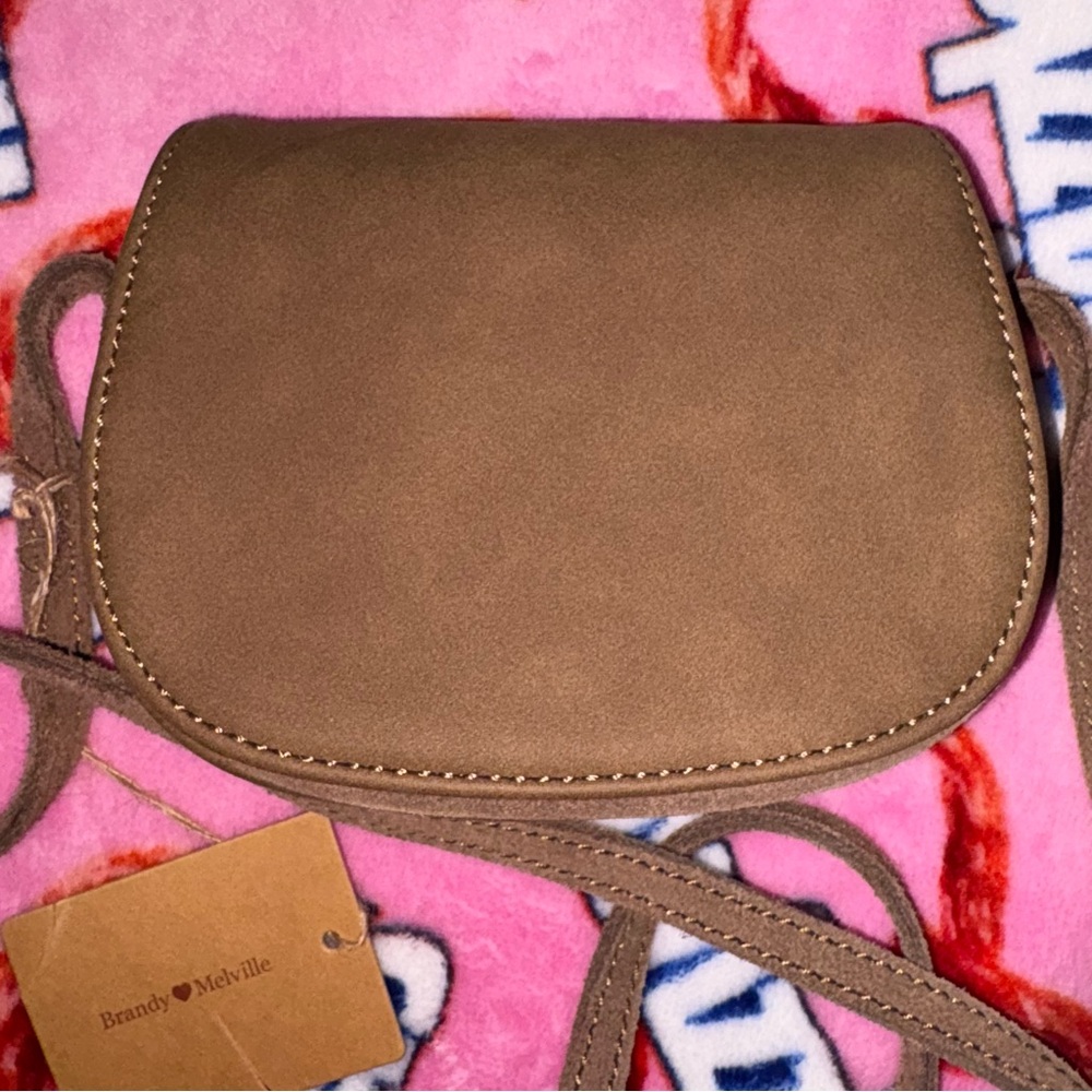Brandy Melville Brown Faux Suede Mini Bag 🧸